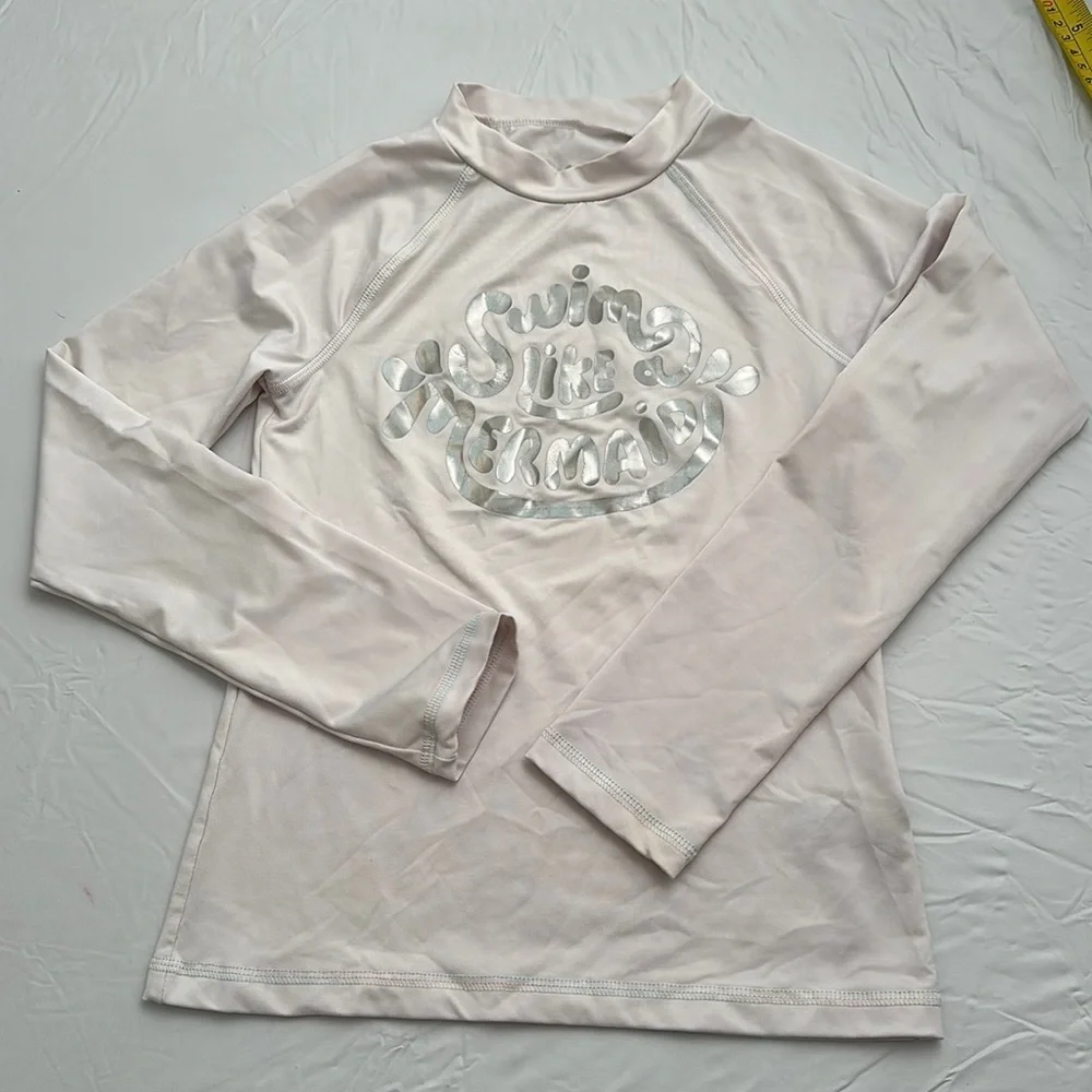 Cat and Jack white long sleeve rash guard